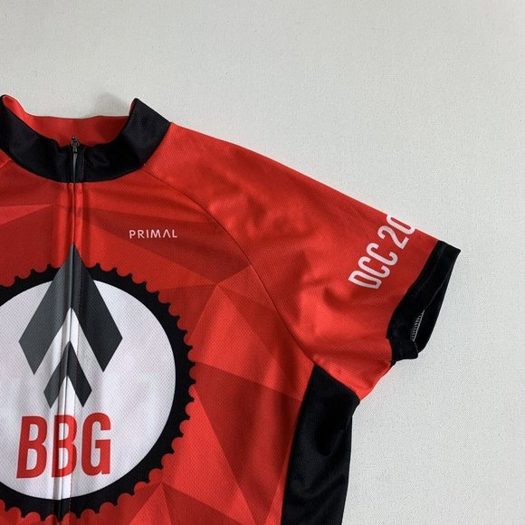 Primal Women's Cycling Jersey Size Medium BBG Red Black Active Outdoor Full Zip - Picture 3 of 7
